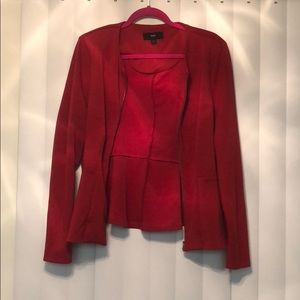 Red stretchy blazer with flare bottom